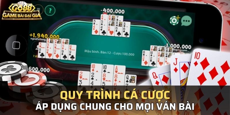 Quy trình cá cược áp dụng chung cho mọi ván bài