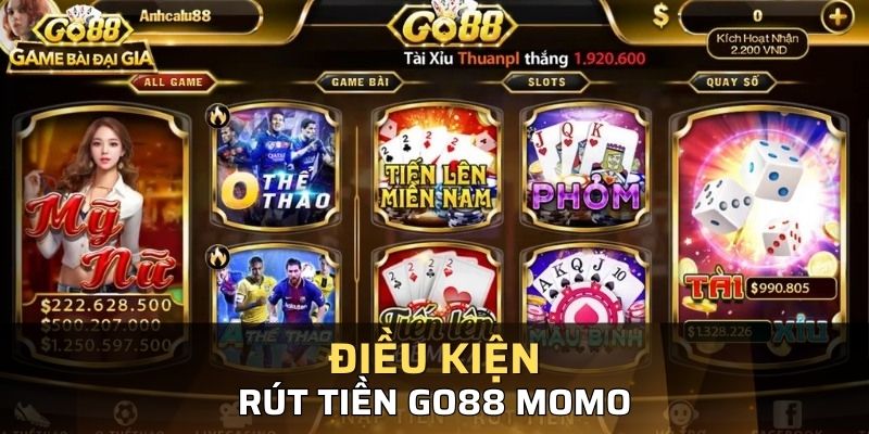 Những điều kiện cần đáp ứng khi rút tiền qua Momo